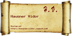 Hausner Vidor névjegykártya